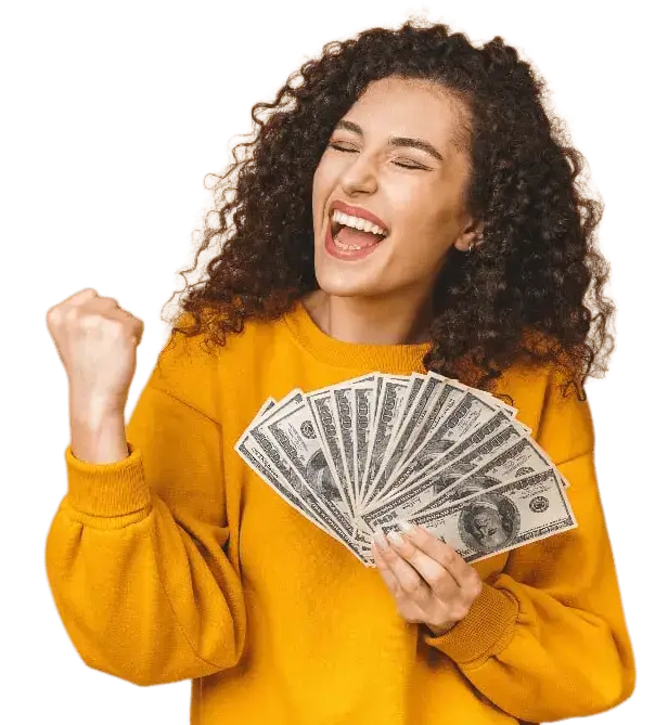 Woman holding money